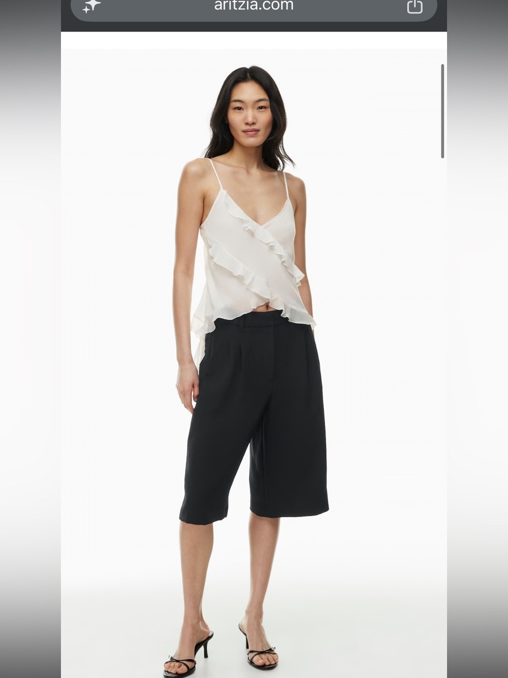 Aritzia Eminence Ruffle Sheer Top
